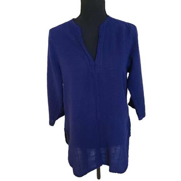 EzzE Wear Womens Blue Cotton Top Size Small - Picture 1 of 13